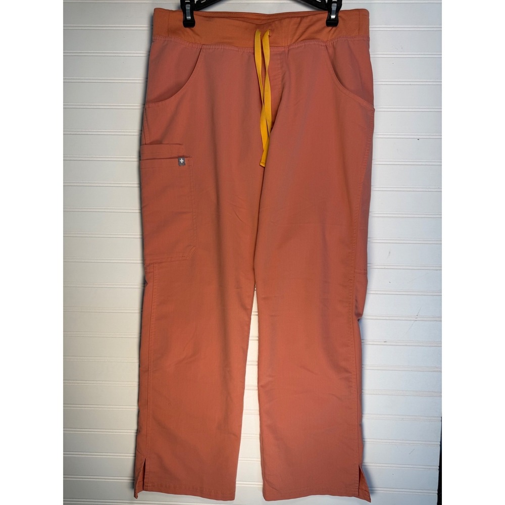 FIGS Scrub Pants Womens Medium Coral Straight Leg Stretch Medical Uniform